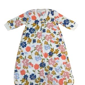 Carter's Fleece Long Sleeve White Floral Sleep Sack Size 6 months